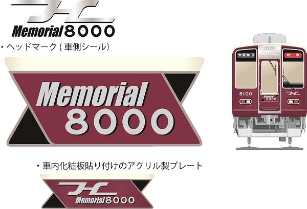 クリスマス特集2022 阪急電鉄 運行標識板ミニチュアマグネット 8000系